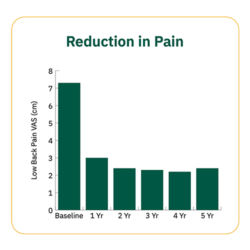 Graph showing Reduction in Pain